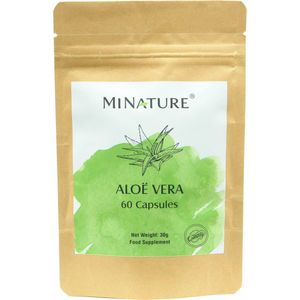 Aloë Vera Capsules 60 stuks - 450mg Poeder van Aloë Vera Barbadensis Bladeren per Vegan Capsule - 100% Plantaardig