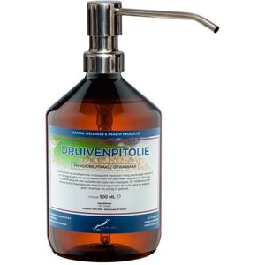 Druivenpitolie 500 ml met zilveren pomp - 100% natuurlijk - biologisch en koud geperst