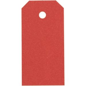 Cadeaulabels, rood, afm 4x8 cm, 250 gr, 20 stuk/ 1 doos