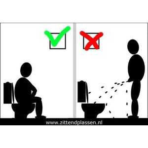 Goedfout sticker zittend plassen voor op wc, toilet of badkamer 10 st.
