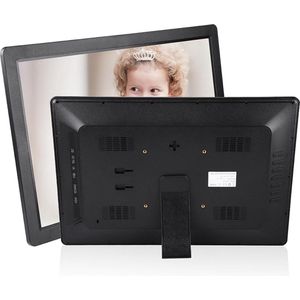 17-Inch Slimme Digitale Fotolijst 1440x900 HD met Wekkerspeler en Afstandsbediening - Zwart .