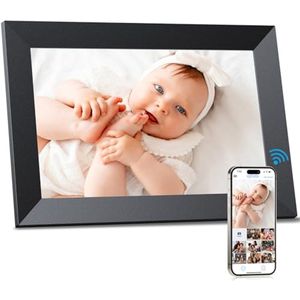 Digitale Fotolijst Wi-Fi 10,1 Inch met HD Touchscreen - Delen van Foto's en Video's, Weer, Klok en Alarm via Gratis App
