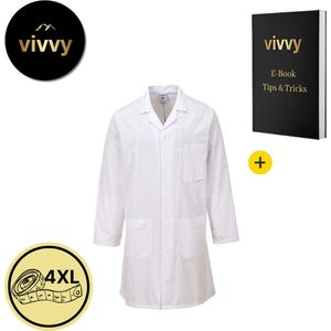 Labjas Met 2 Zakken - Doktersjas Professioneel - Laboratoriumjas UV Blokkerend - Wasbaar - Maat XXXXL