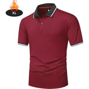 Livano Poloshirt Heren - T-Shirt Heren - Shirt - Overhemd - Polo Shirt - Bordeauxrood - S