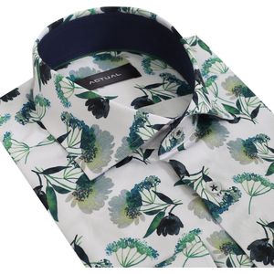 OVERHEMD SATIN PRINT 25-034 GREEN
