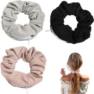Haarelastiekjes met ritssluiting - Set van 3 stuks met elastische kleurrijke haaraccessoires voor meisjes en dames