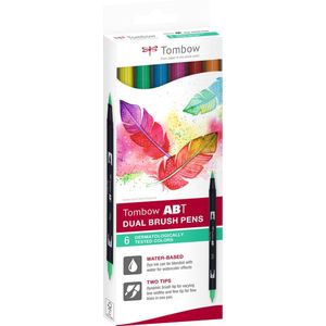 TOMBOW Dual Brush Pen ABT, 6-colours-set, dermatologisch colours