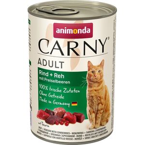 Animonda Carny Adult Rundvlees + wild met veenbessen 6 x 400 gram ( Katten natvoer )