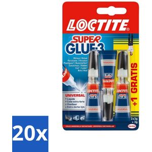 20 x Loctite - Secondelijm - Super Glue Precision - 7,5 Gram - Sterke Lijm - Snel Drogend - Waterbestendig - Sta-flacon