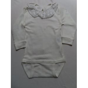 Romper- Meisjes - Off white - Lange mouw - Met kraagje - 1 jaar 80