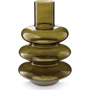 vtwonen Glazen Vaas voor Bloemen - Woondecoratie - Groen - Gerecycled Glas