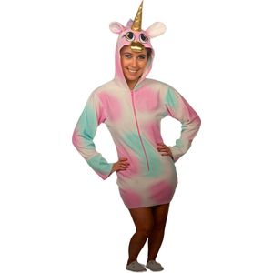 Eenhoorn Unicorn jurk met capuchon dames - Maat S/M - Carnavalskleding vrouwen outfit