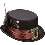 Widmann - Steampunk Kostuum - Hoge Hoed Steampunk Mechanica - Bruin, Zwart - Carnavalskleding - Verkleedkleding