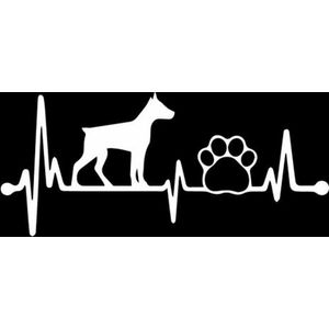 Hartslag dieren poot afdruk hond auto stickers - Laptop sticker - Auto accessories - Sticker volwassenen - 12 x 27 cm - Wit - 237