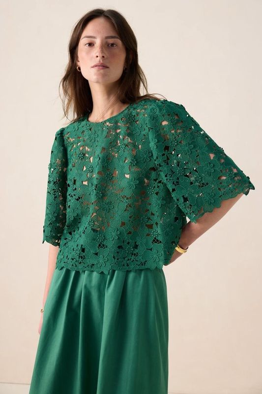 Sissy-Boy - Groene opengewerkte top