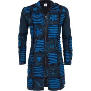 SHAKALOHA - W Ganzz Long - Vest - Blauw - Zonder Voering en Vaste Capuchon
