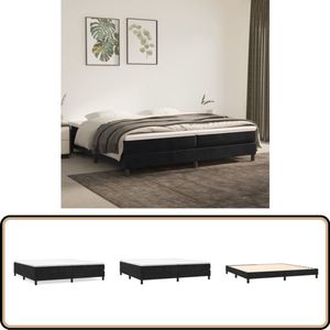 vidaXL Boxspring - Fluweel - Zwart - 200x200 cm Boxspringbed - Velvet Bed - Tweepersoonsbed - Slaapkamer Meubilair - Zwarte Boxspring