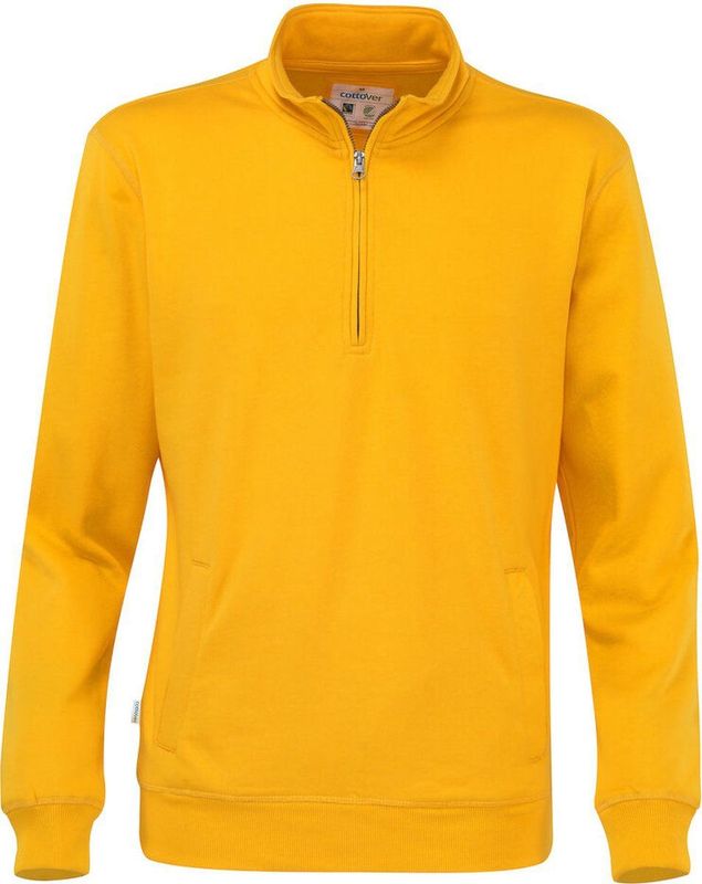 Cottover Sweater Half Zip Unisex - Gots Gecertificeerd 141012 - Geel