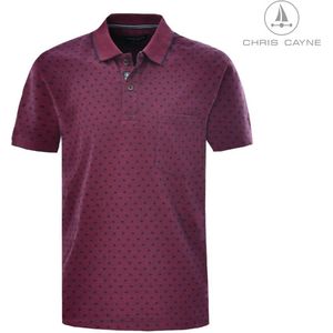 Chris Cayne - poloshirt heren – maat 3XL - blauw-navy - polo shirt heren - polokraag - korte mouw - polo shirt heren met borstzak - pique - borstzak - jacquard - patroon – gemeleerd - grote maten herenkleding - grote maten polo heren-
