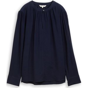 TOM TAILOR - Blouseshirt - Navy - Lange Mouw - Normale Pasvorm
