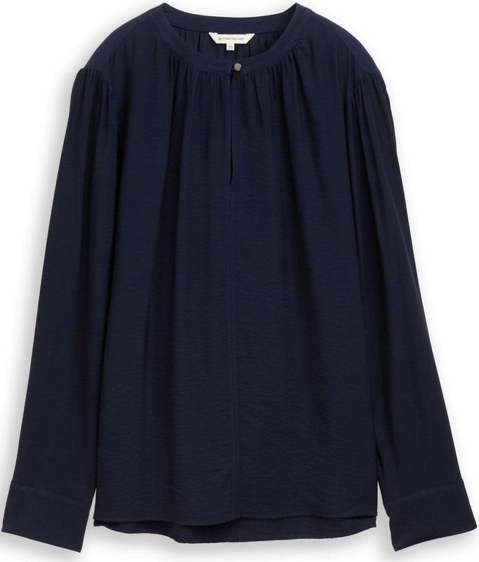 TOM TAILOR - Blouseshirt - Navy - Lange Mouw - Normale Pasvorm
