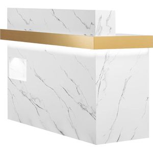 physa - Receptiebalie - Marmerlook - Met Indirecte Verlichting - Afsluitbaar - Uitschuifbaar Toetsenbordblad