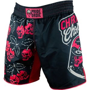 PRiDEorDiE Fightshorts Cherry Choke Zwart - XXXL