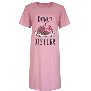 Temptation Dames Bigshirt - Donut Disturb Print - Roze - Maat L