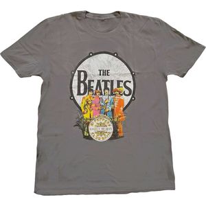 The Beatles - Sgt Pepper & Drum Heren T-shirt - 2XL - Grijs