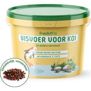 FreshFlo Visvoer voor Koi (3kg), Drijvend 3mm Koivoer korrels, ook voor andere siervissen