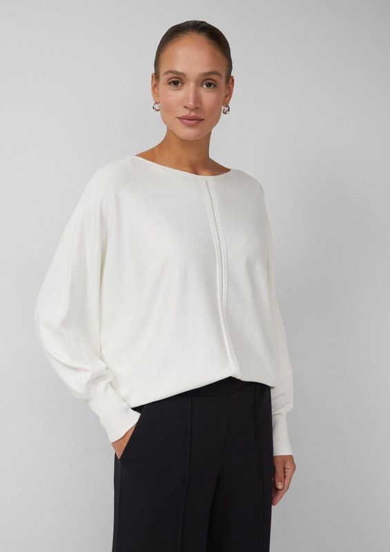 s.Oliver BLACK LABEL Pullover met lange mouwen met Ajour-details, 0200, 34