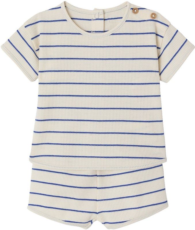 Vertbaudet Geboorteset honingraatmotief T-shirt en short