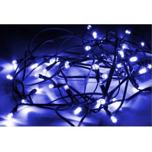 LED-slinger op zonne-energie 5M 50LED IP44, 8 modi - Groene kabel - Blauw licht - Kunststof - Blauw - Bleu - SILUMEN
