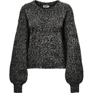 Only Trui Onljuliana Ls O-neck Knt 15328259 Black/birch Mela Dames Maat - S