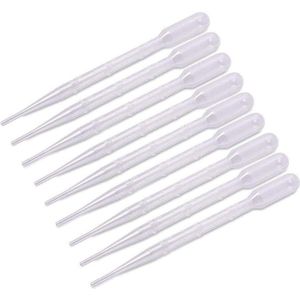 100 stuks kunststof transferpipetten 3 ml - pipetten druppelaars - laboratoriumexperiment - make-up tools .