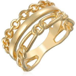 Elli Dames Ring Dames Stapel Schakels Set Goudkleurig