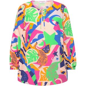 Angel of Style Angel of Style - Dames - Blouse tijger-motiefmix lange mouwen - Oranje - Maat 42
