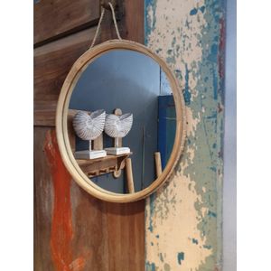 Bamboe spiegel - ø 45cm - Bij Mies - Bali handgemaakt