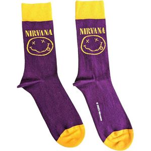Nirvana - Grunge Face - Ankle Sokken - Geel - One Size