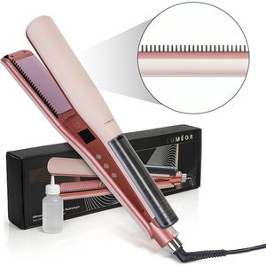Luméor® Stoomstijltang S1.1 | Professionele Stijltang met Stoom | SteamPod met Automatische uitschakeling | Geschikt voor ale haar types | Steam Hair Straightener | Intelligente Geheugenfunctie