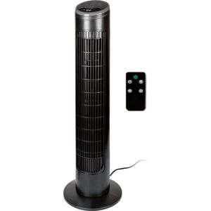 SILVERCREST® Torenventilator 50W met LED-display en Afstandsbediening Zwart