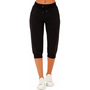Smith & Solo Capri Broek Dames - korte Joggingbroek - Zomerbroeken - Zwart - XS