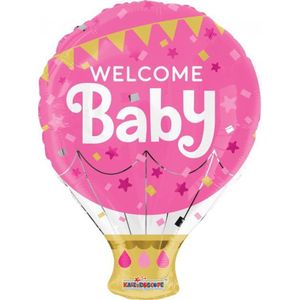 Folie ballon als luchtballon welcome baby 46 cm groot