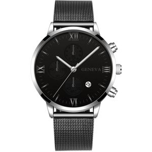 Zwart geneva horloge Horloges kopen Watches van de beste merken op beslist