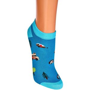 Sneaker sokken heren 42-47 | grappige sokken | happy socks printjes | thema camping | per 2 paar