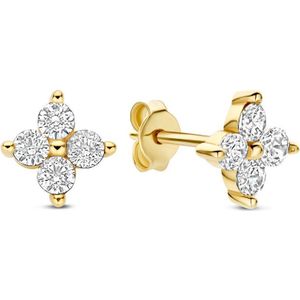 Isabel Bernard - Le Marais Audrey - Oorknopjes - 14 Karaat Goud - Zirkonia Stenen