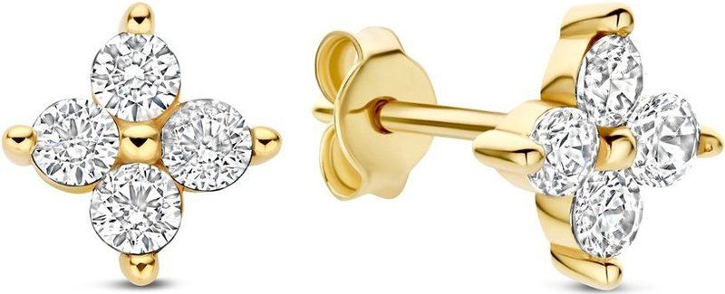 Isabel Bernard - Le Marais Audrey - Oorknopjes - 14 Karaat Goud - Zirkonia Stenen