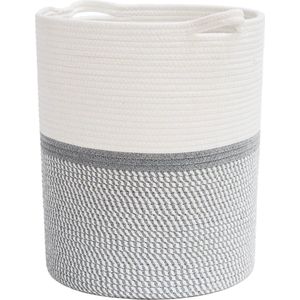 Grote katoenen touwmand - babywasmand geweven deken mand kinderkamer bak 40 x 36 x 35 cm