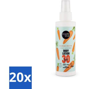 20 x Organic Shop - Zonnebrandcrème SPF 30 - Bescherming tegen de Zon - 150 ml - Zonbescherming - Zonnebrandcrème - SPF 30 - Natuurlijke Zonbescherming - Antioxidanten