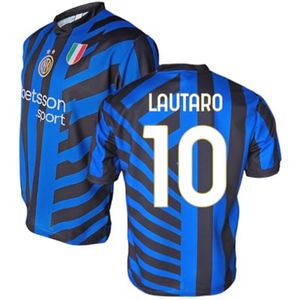 Thuisshirt 2024/2025 voor Volwassenen en Kinderen - Personaliseerbaar met Naam en Nummer, Official Replica, Blauw/Zwart, 100% Polyester